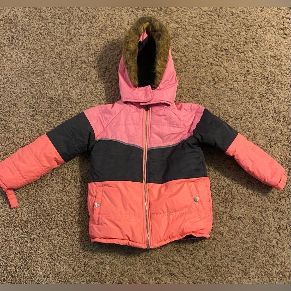 Pink Platinum Advance Girls Puffer Jacket, 5/6